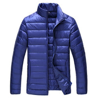 New 2 of New of 2018 Autumn Wintet Mens Stand Collar Duck Down Jakcet Light Thin Solid Casual Coat Men Outwear Ultralight Down Jackets Plus Size